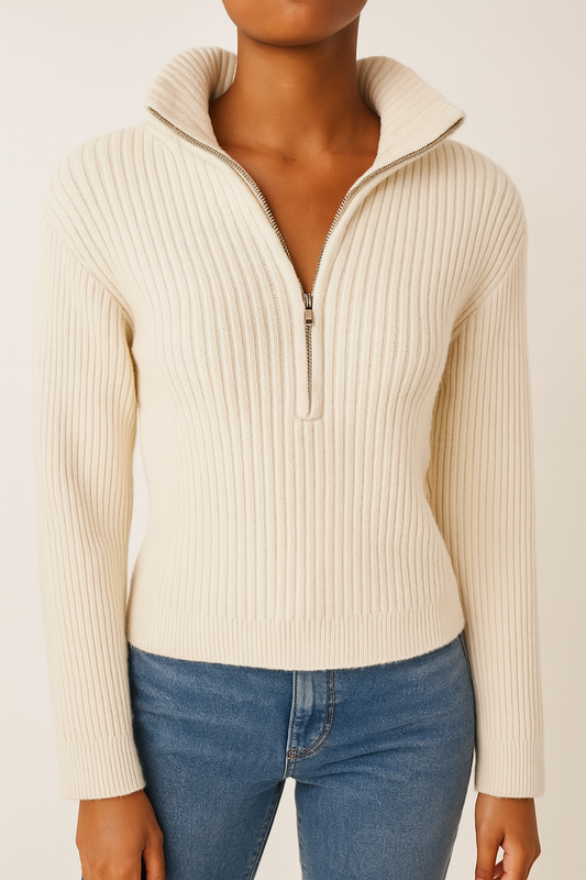 Pull beige laine